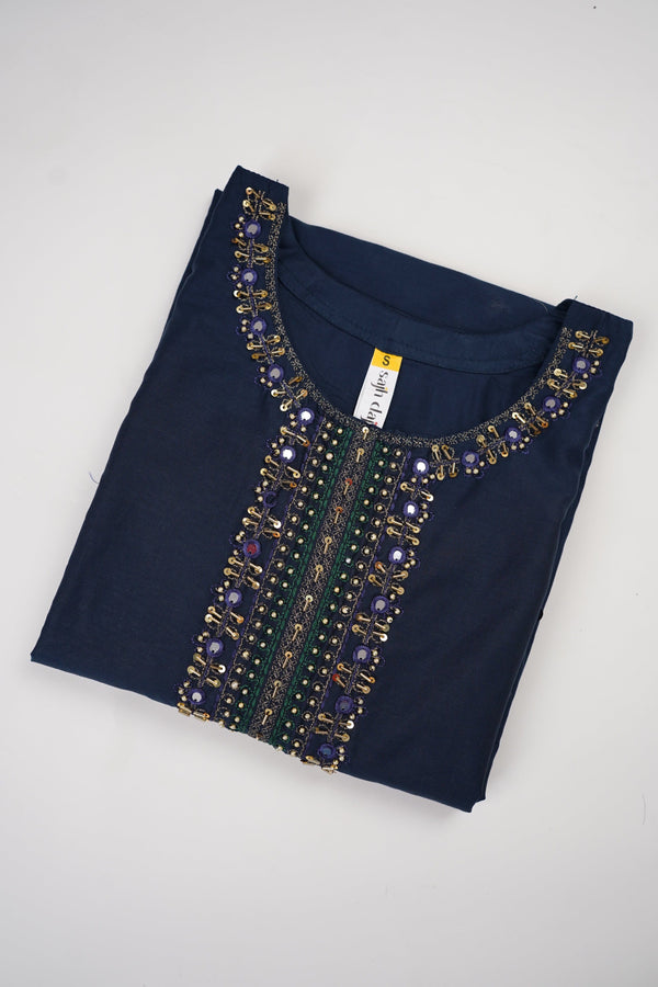 Sajh Dajh Rozi - Premium Embroidered Cotton Lawn Shirt with Plazzo - Ready to Wear