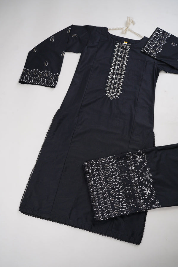 Sajh Dajh Rozi - Premium Embroidered Cotton Lawn Shirt with Trouser- Ready to Wear