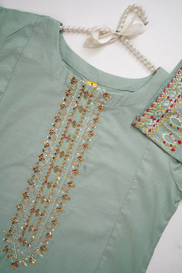 Sajh Dajh Rozi - Premium Embroidered Cotton Lawn Shirt with Trouser- Ready to Wear