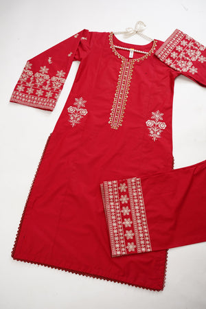 Sajh Dajh Rozi - Premium Embroidered Cotton Lawn Shirt with Trouser- Ready to Wear