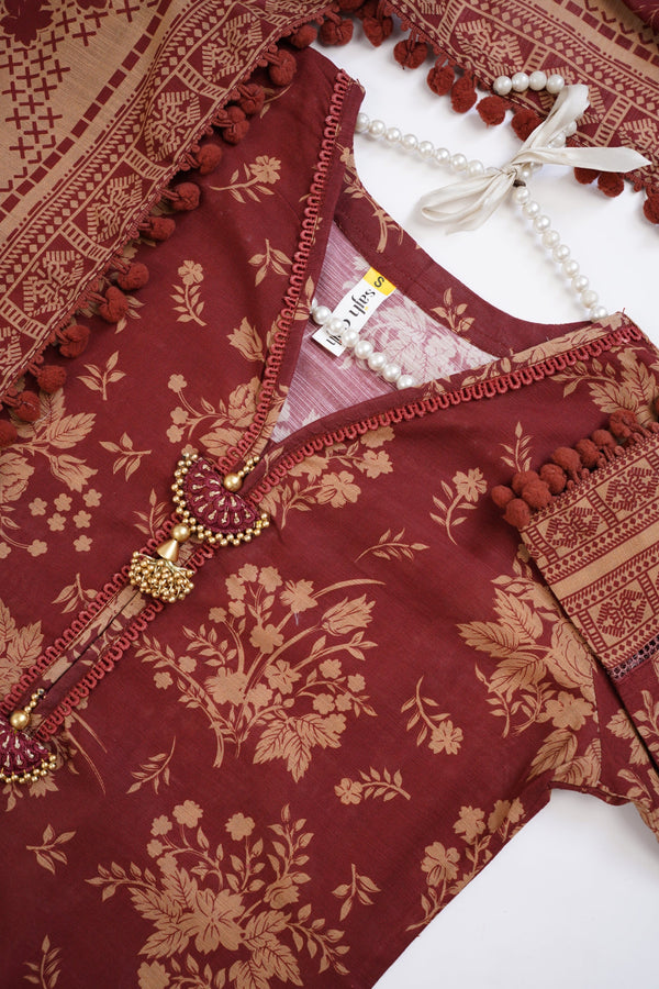 Sajh Dajh Rozi - Premium Khaddar Outfit with Khaddar Shawl - Ready to Wear