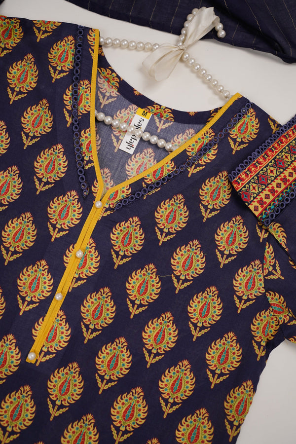 Sajh Dajh Rozi - Printed Cotton Outfit with Broshay Dupatta - Ready to Wear - Winter Collection