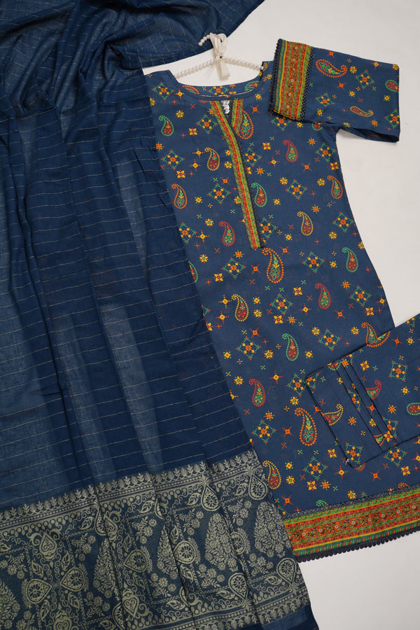 Sajh Dajh Rozi - Printed Cotton Outfit with Broshay Dupatta - Ready to Wear - Winter Collection