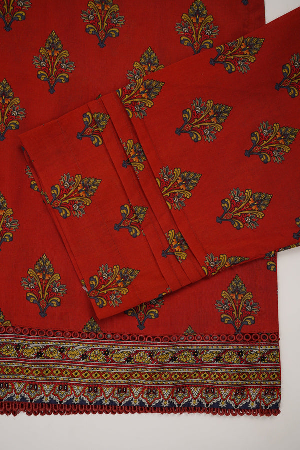 Sajh Dajh Rozi - Printed Cotton Outfit with Broshay Dupatta - Ready to Wear - Winter Collection