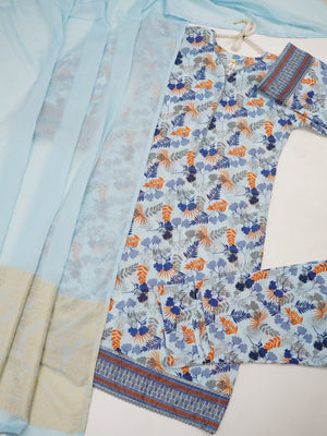 Sajh Dajh Rozi - Printed Cotton Outfit with Broshay Dupatta - Ready to Wear - Winter Collection