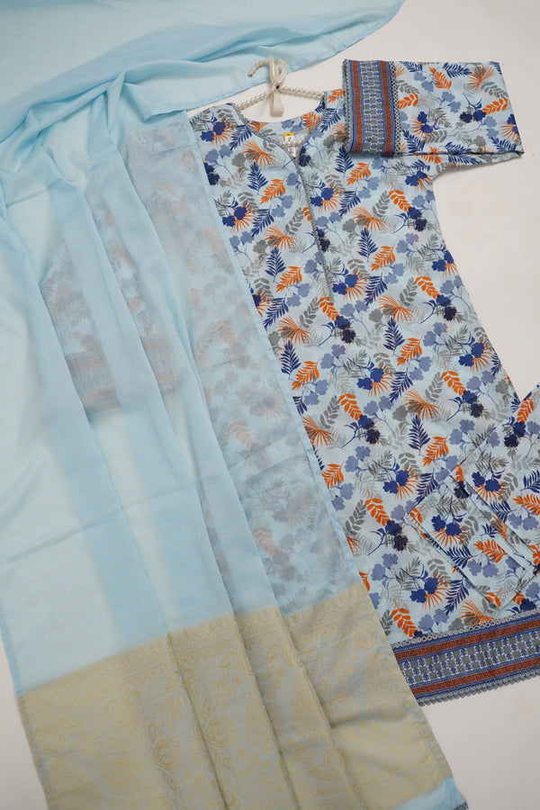 Sajh Dajh Rozi - Printed Cotton Outfit with Broshay Dupatta - Ready to Wear - Winter Collection