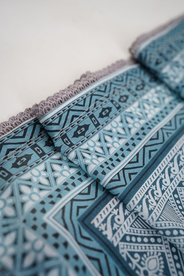 Sajh Dajh Rozi - Printed Lawn Outfit with Plazzo bottoms - Ready to Wear