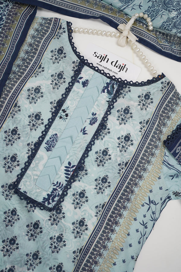 Sajh Dajh Rozi - Printed Lawn Outfit with Voile Dupatta - Summer Collection