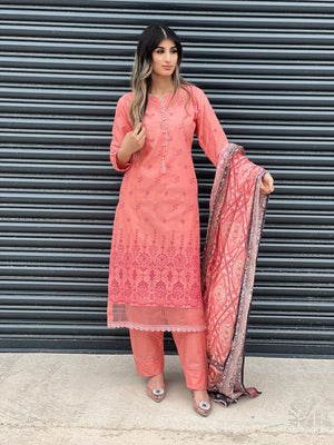 Sajh Dajh Rozi - Ready to Wear - Chikankari Embroidered Lawn with Lawn Dupatta - D1