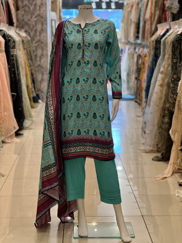 Sajh Dajh Rozi - Ready to wear - Luxury Linen with Shawl