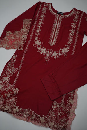 Sajh Dajh S Basics - Embroidered Lawn Outfit - Ready to Wear