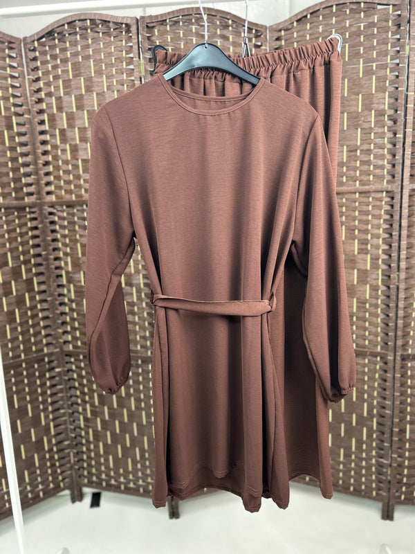 Sajh Dajh Small/Medium/Large/XL / Dark Brown Rossie - Western Co Ord Sets - Ready to Wear - Winter Collection