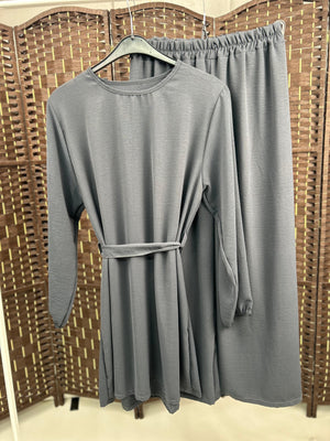 Sajh Dajh Small/Medium/Large/XL / Grey Rossie - Western Co Ord Sets - Ready to Wear - Winter Collection