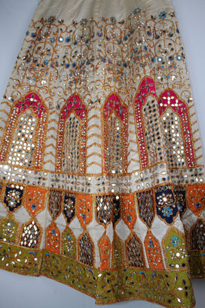 Sajh Dajh Small to Medium (Adjustable Hooks) Heavy Mirror Work Lengha
