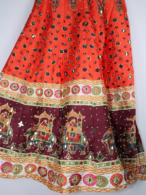 Sajh Dajh Small to Medium (adjustable waist) Mirror Work Lengha