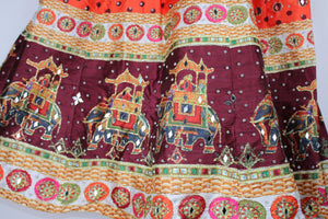 Sajh Dajh Small to Medium (adjustable waist) Mirror Work Lengha