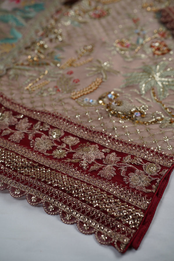Sajh Dajh Tehwar II - The Luxury Eid Wear in Dusky Pink - D4