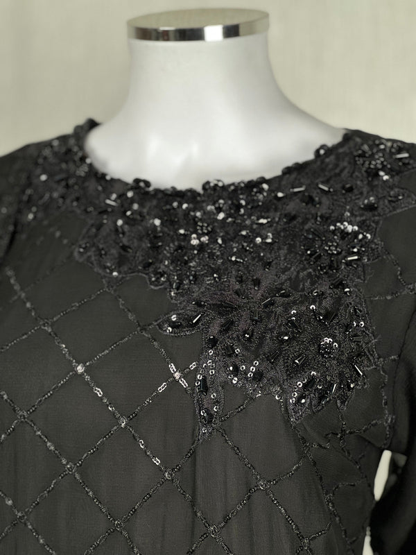 Sajh Dajh Tehwar III - The Luxury Eid Wear in Black - Chiffon - D1