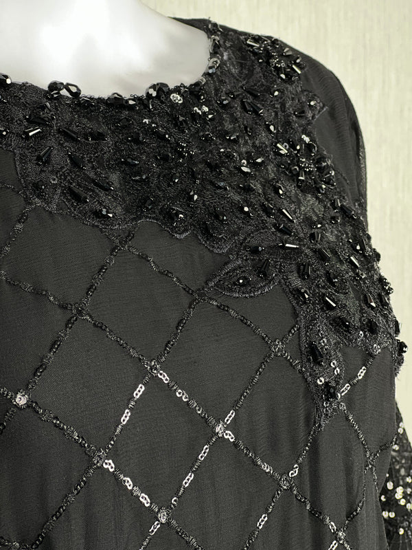 Sajh Dajh Tehwar III - The Luxury Eid Wear in Black - Chiffon - D1