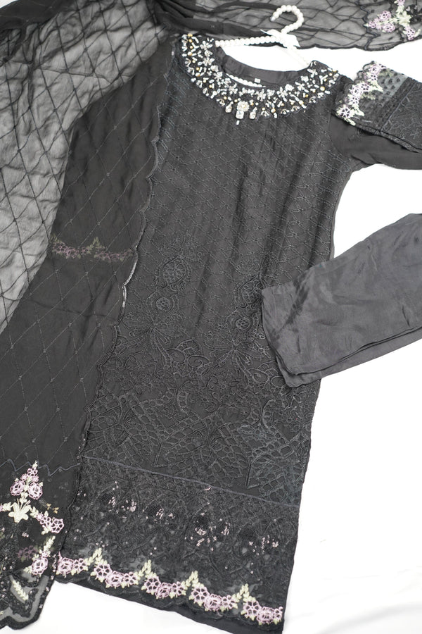 Sajh Dajh Tehwar  - The Luxury Wear in Black - Chiffon