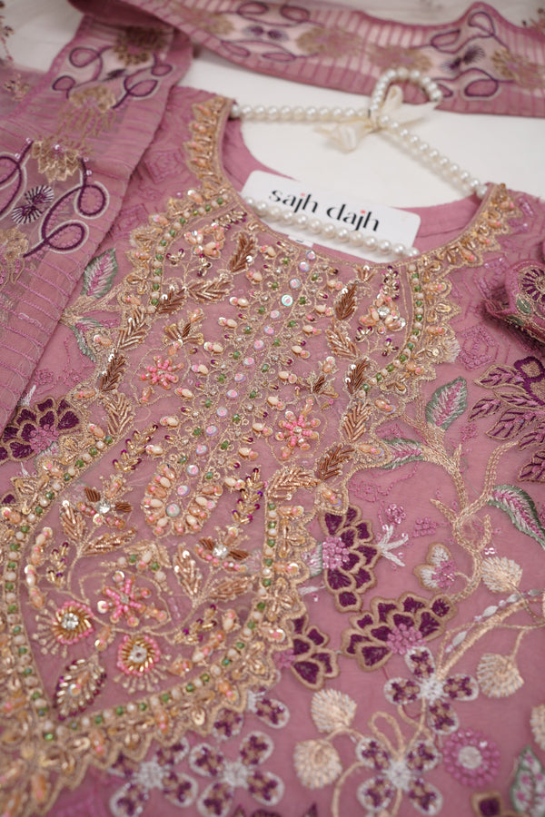 Sajh Dajh Tehwar V11 - Luxury Soft Organza Festive Embroidered Outfits - D3