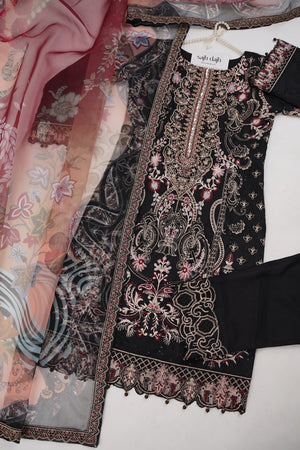 Sajh Dajh Tehwar V11 - Luxury Soft Organza Festive Embroidered Outfits - D6