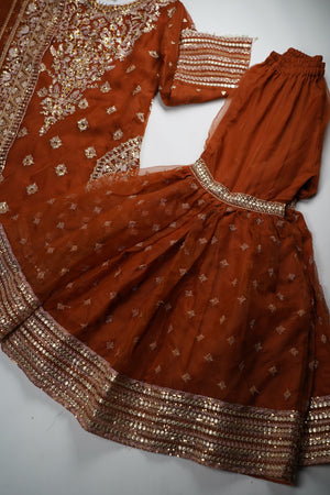 Sajh Dajh Tehwar - V4 - Luxury Festive Collection with Gharara - Organza - Ready to Wear -  D10