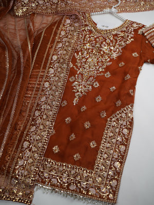 Sajh Dajh Tehwar - V4 - Luxury Festive Collection with Gharara - Organza - Ready to Wear -  D10