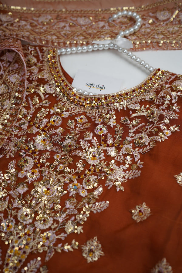 Sajh Dajh Tehwar - V4 - Luxury Festive Collection with Gharara - Organza - Ready to Wear -  D10