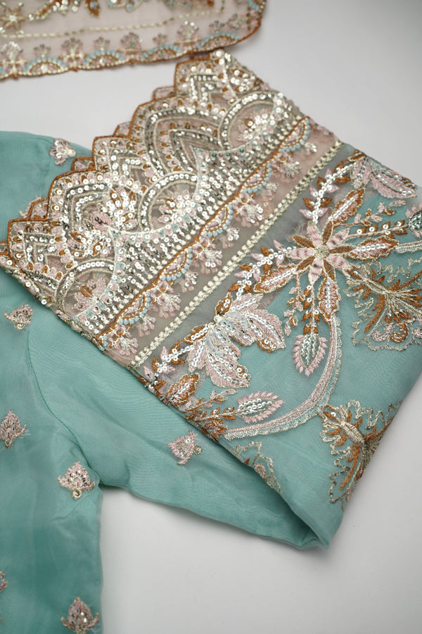 Sajh Dajh Tehwar - V4 - Luxury Festive Collection with Sharara - Organza - Ready to Wear -  D8