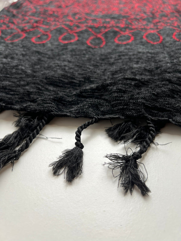 Sajh Dajh Wool Embroidered Shawl - Black