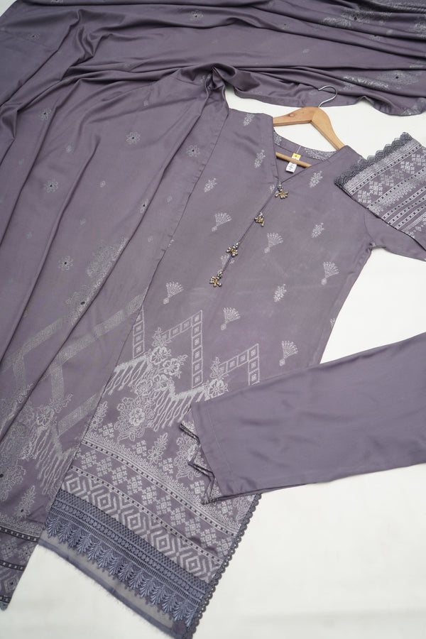 Sajh Dajh Zirwa - Staple Brosha Banarsi Suit with Shawl - Warm Fabric - Winter Collection
