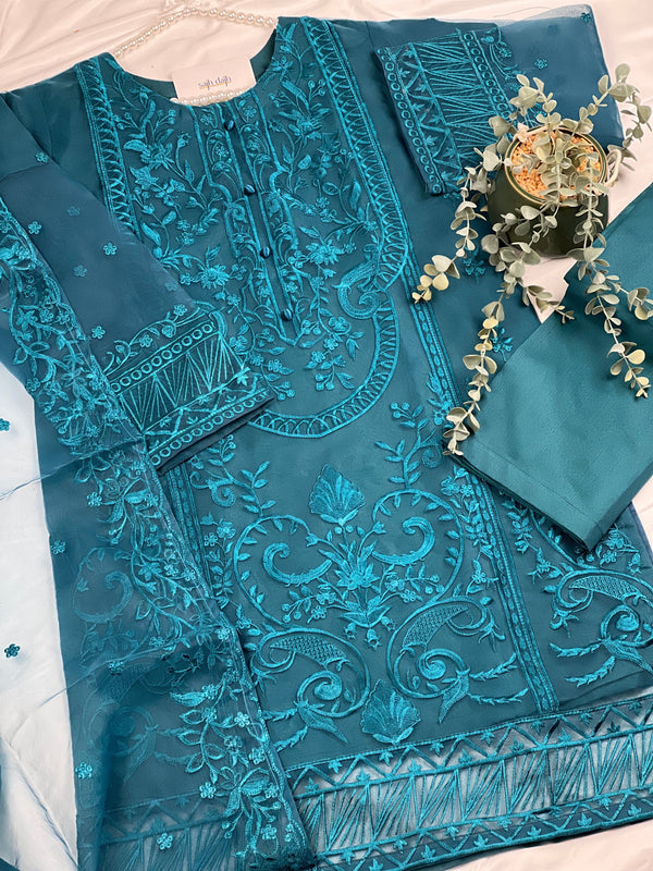 Shagun Boutique Eid 2023 V1 - Luxury Organza Ready to Wear Mirror Suit