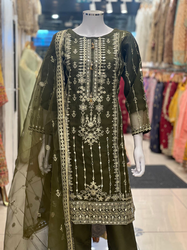 Shagun Boutique Naqsh - Luxury Organza Ready to Wear Mirror Suit