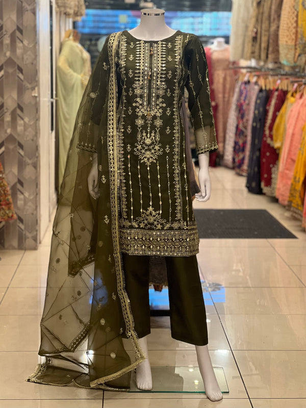 Shagun Boutique Naqsh - Luxury Organza Ready to Wear Mirror Suit