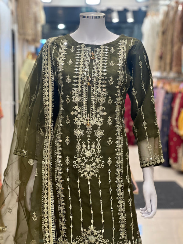 Shagun Boutique Naqsh - Luxury Organza Ready to Wear Mirror Suit