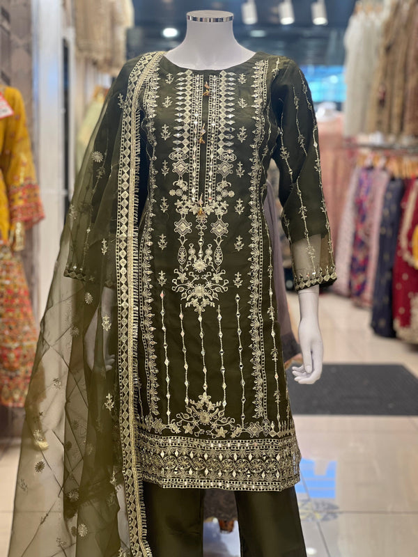 Shagun Boutique Naqsh - Luxury Organza Ready to Wear Mirror Suit