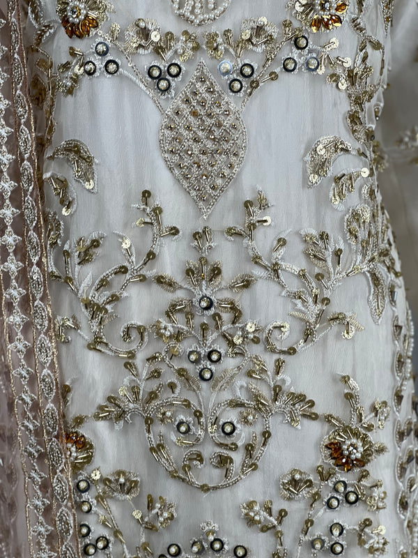 Tehwar - The Luxury Eid Wear in Off White- D7
