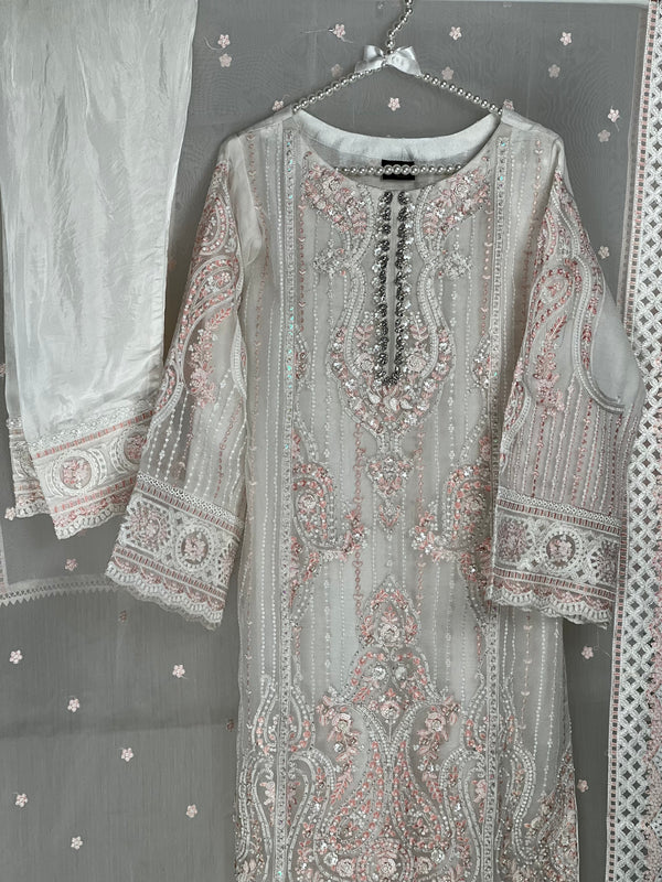 Tehwar II - The Luxury Eid Wear in White - D1