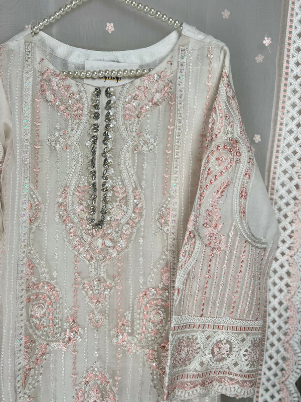 Tehwar II - The Luxury Eid Wear in White - D1