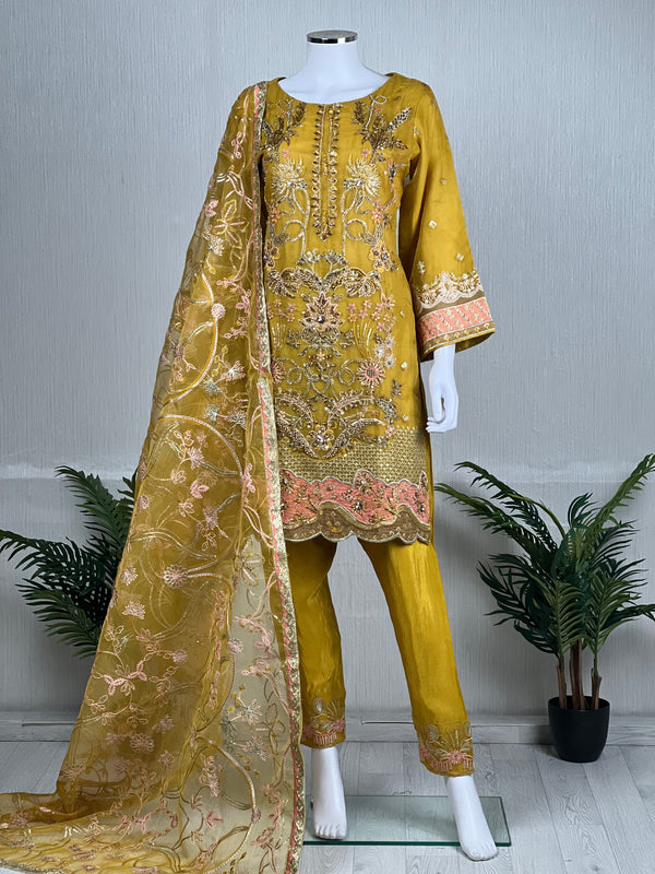 Khaas e Eid - The Luxury Eid Wear in Mustard - D6