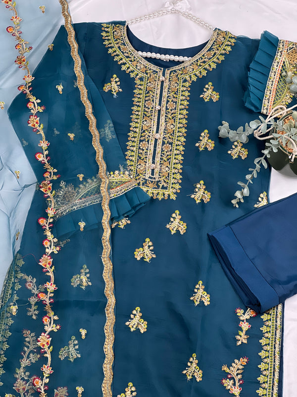 Eid 2023 V1 - Luxury Organza Ready to Wear Mirror Suit