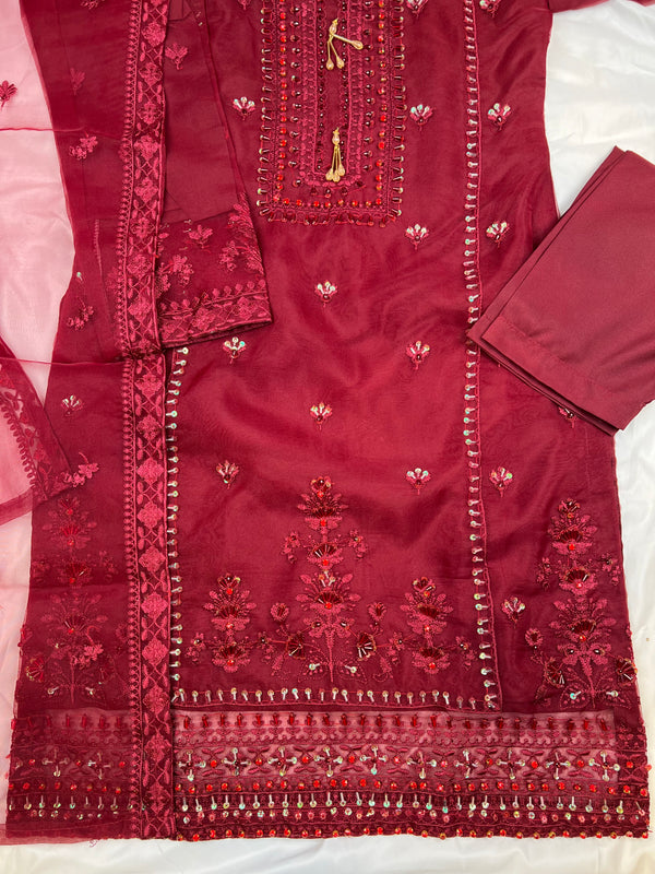 Eid 2023- Luxury Organza Ready to Wear Suit - Pakistani Designer Suit