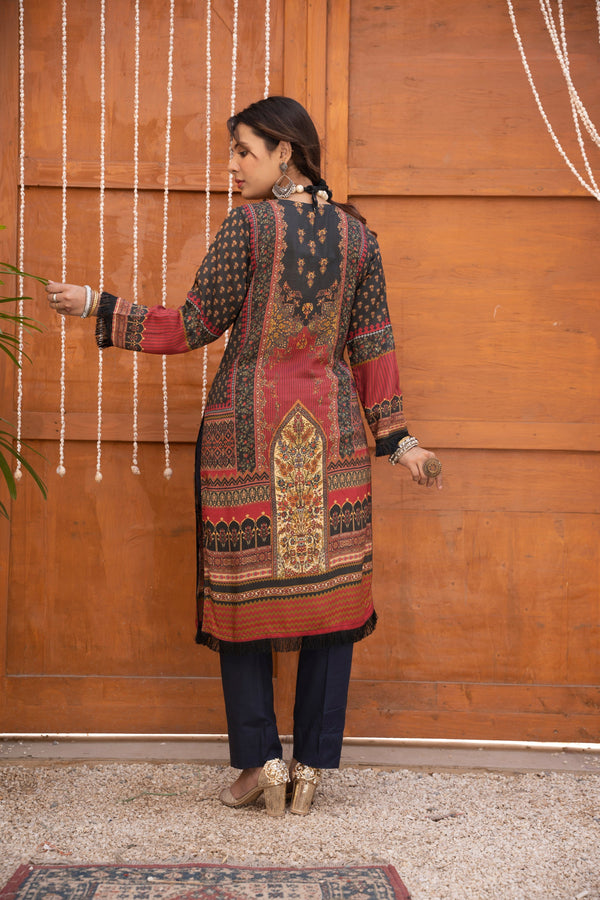 Sajh Dajh Eid 2023 - Linen Mirror & Hand Work Kurti